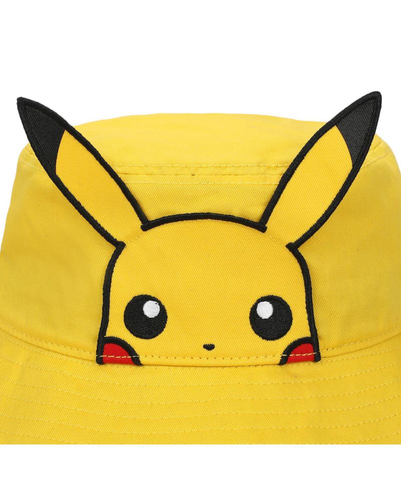 Men's Pikachu Face Unisex Adult Bucket Hat With 3D Plush
