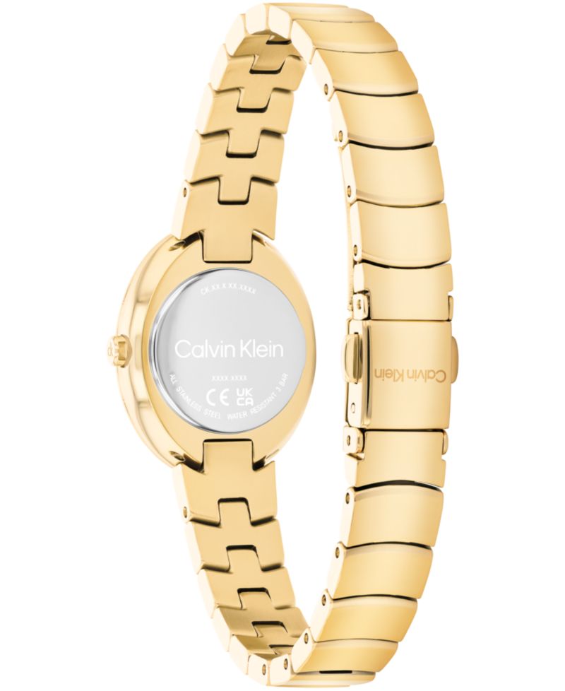Women's Twisted Bezel Gold Tone Stainless Steel Bracelet Watch, 24mm