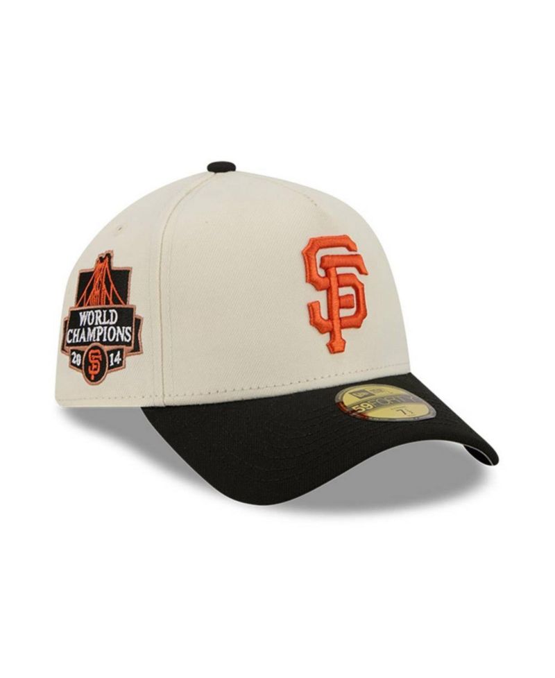Men's Cream San Francisco Giants Chrome A-Frame 59FORTY Fitted Hat