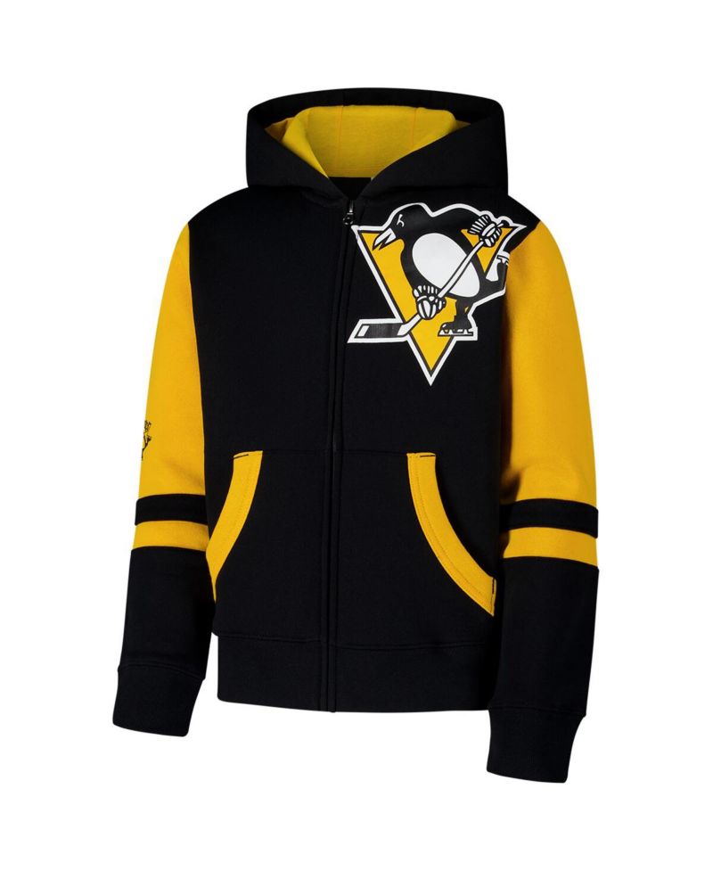 Big Boys and Girls Black Pittsburgh Penguins Face Off Full-Zip Hoodie