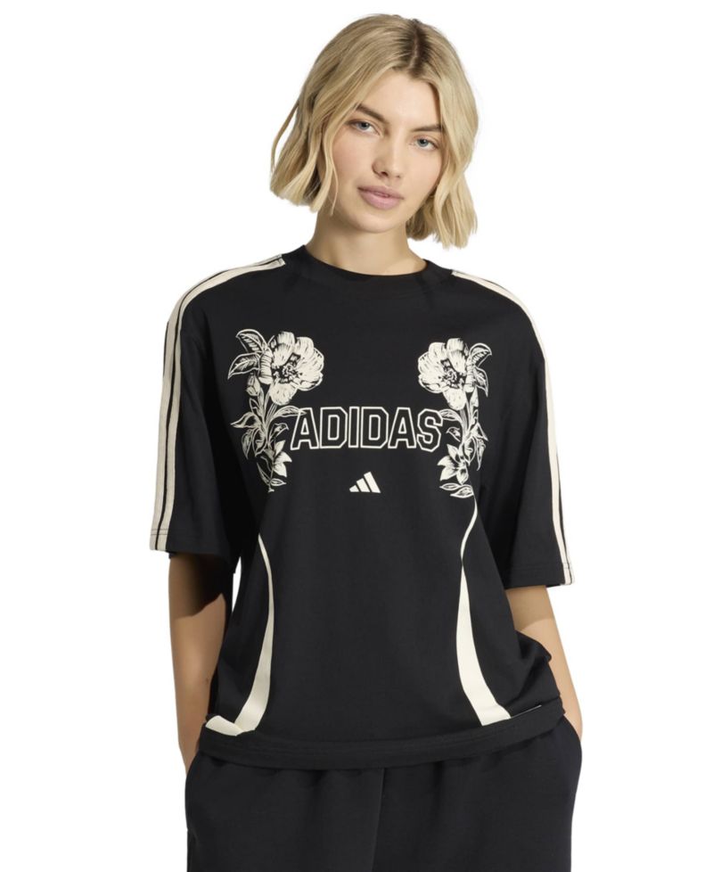 Women's Farm Gfx Tee 2 Retro Graphic-Print 3-Stripes Crewneck T-Shirt