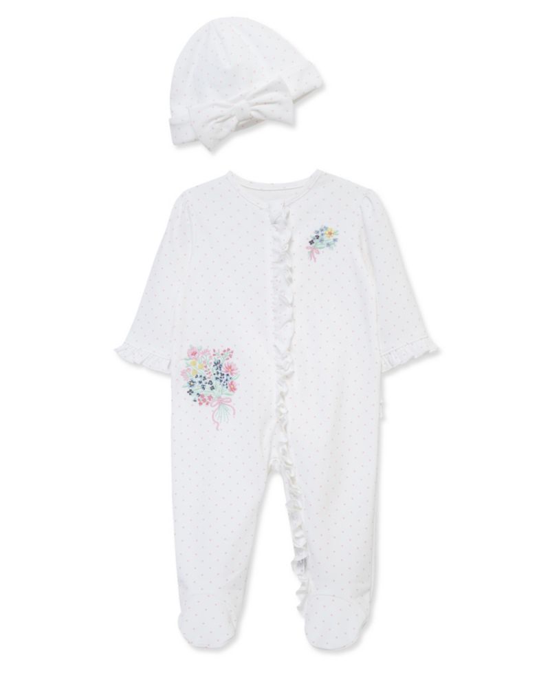 Baby Girls' Bouquet Printed Footie with Hat