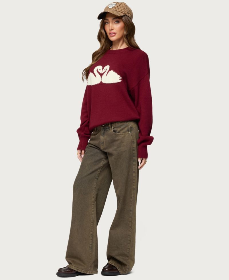 Women's Swan Oversized Knit Sweater