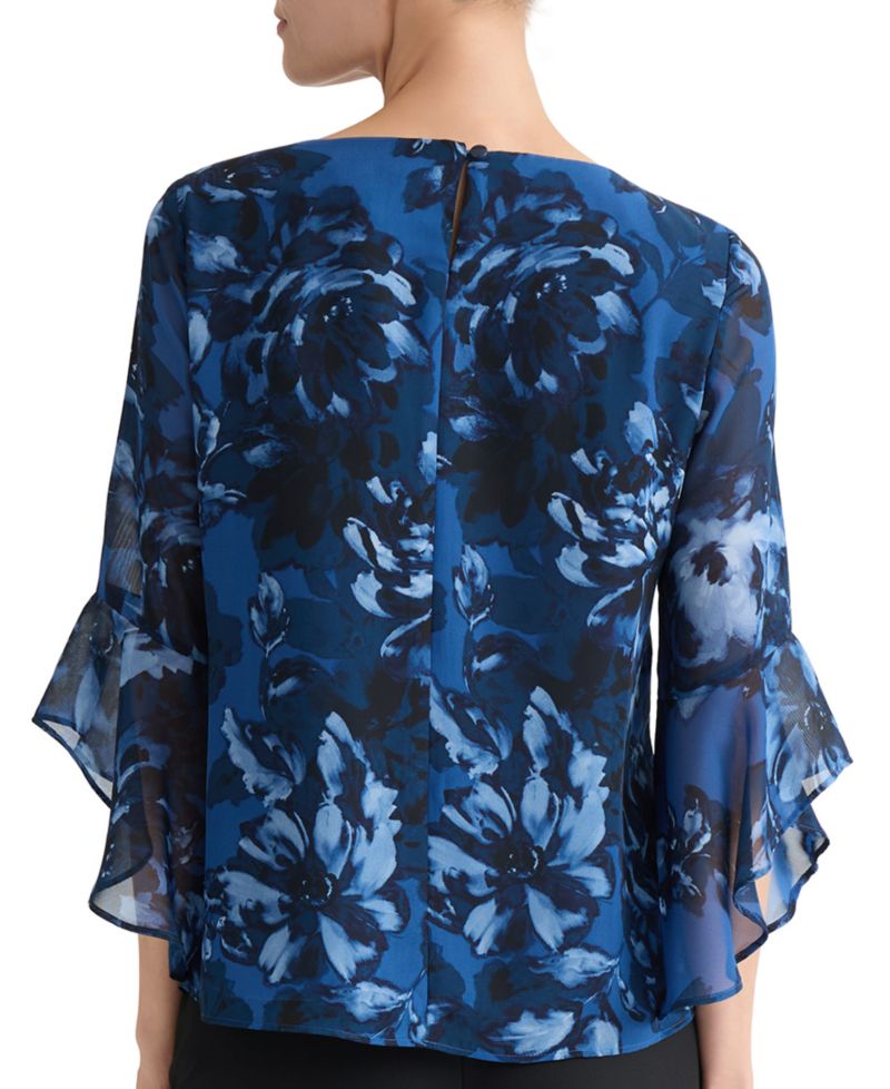Women's Boat-Neck Ruffle-Sleeve Blouse