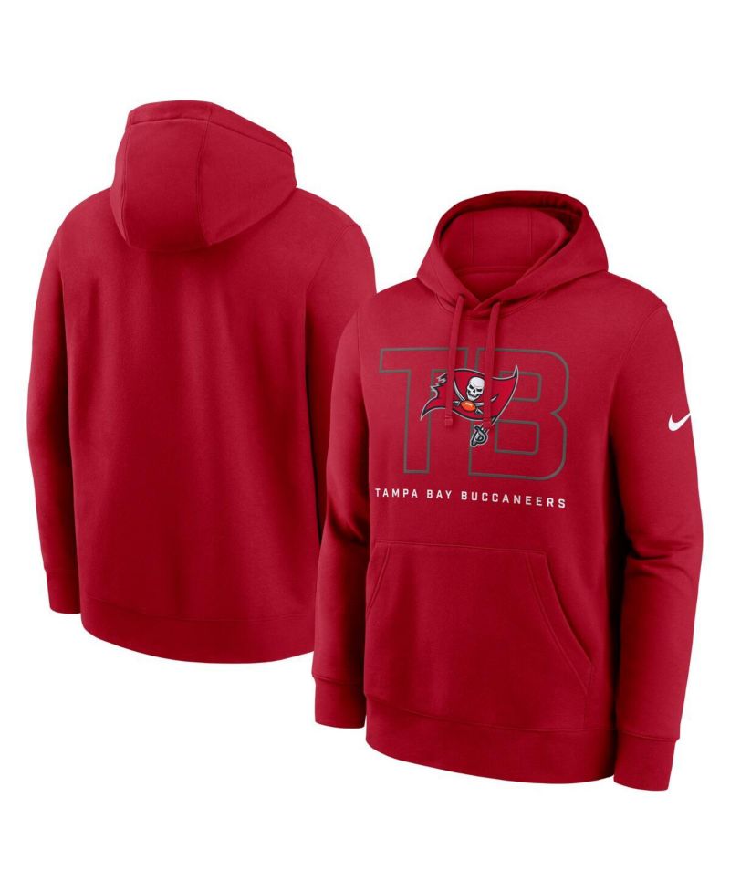 Men's Red Tampa Bay Buccaneers Busted Play Club Fleece Pullover Hoodie