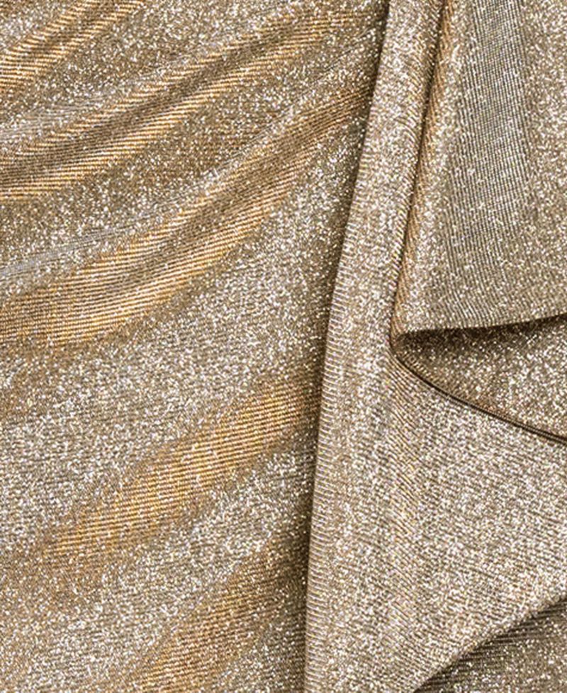 Women's Glitter One-Shoulder Front-Slit Gown