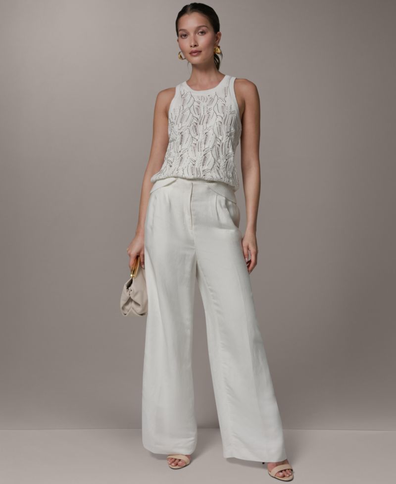 Women's Pleated Wide-Leg Pants