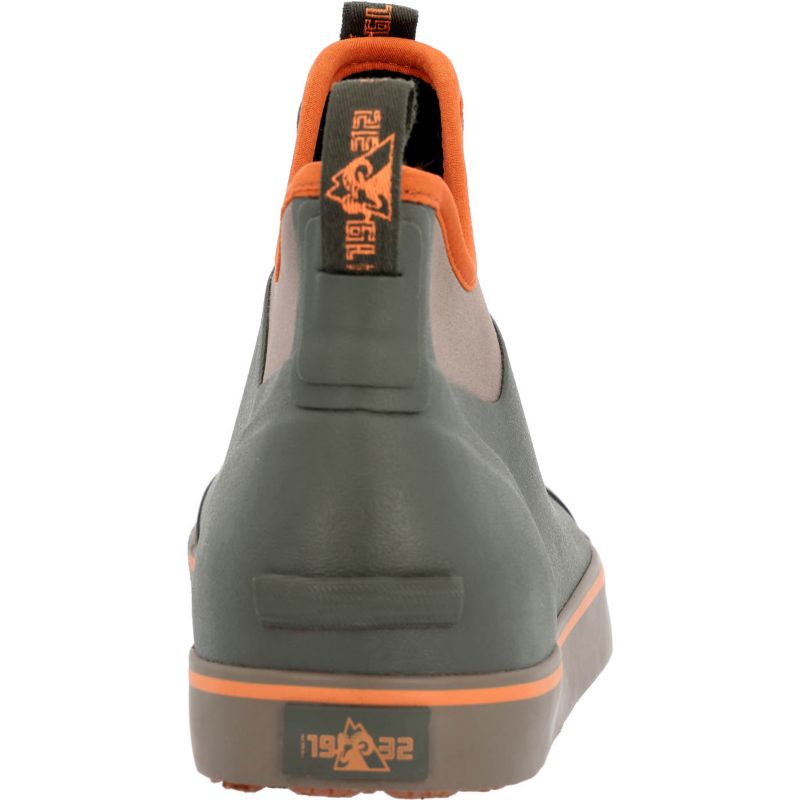 Men's Dry-Strike Waterproof Green and Orange Deck Boot