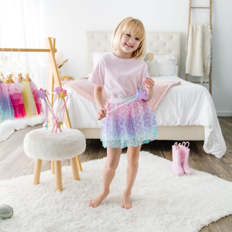 Little and Big Girls Sparkling Mermaid Tutu Skirt