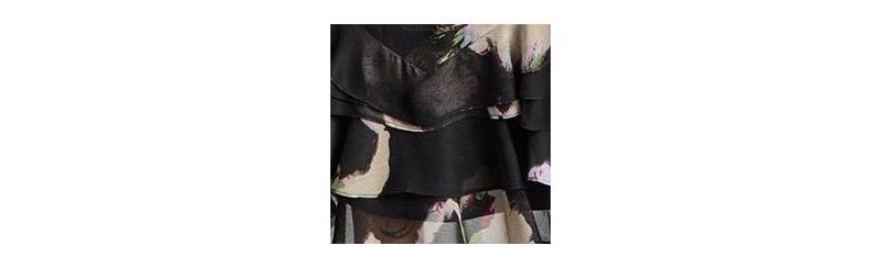 Women's Printed Scoop Neck Ruffle Hem Midi Dress