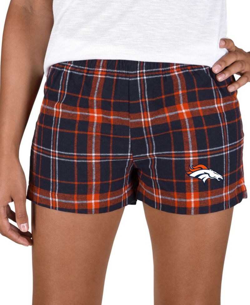 Women's Navy/Orange Denver Broncos Ultimate Flannel Shorts