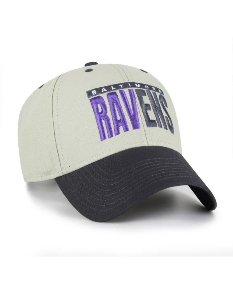 Men's '47 Gray/Black Baltimore Ravens Half Block Text MVP Adjustable Hat
