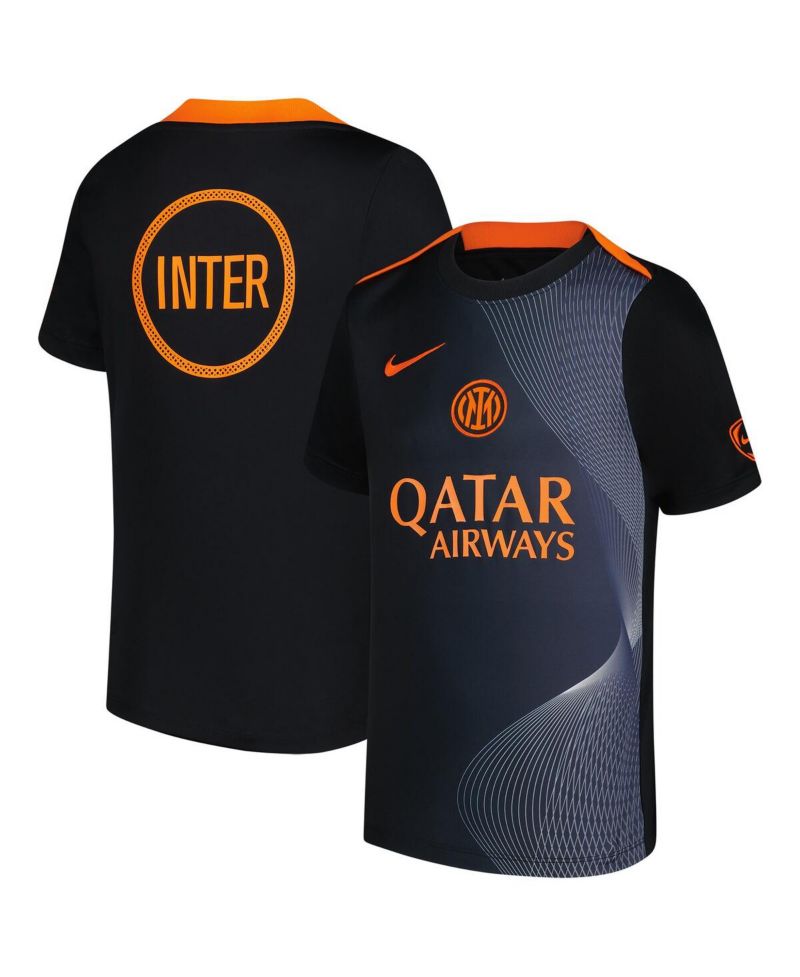 Big Boys and Girls Black Inter Milan 2025/26 Third Academy Pro Pre-Match Dri-Fit Jersey