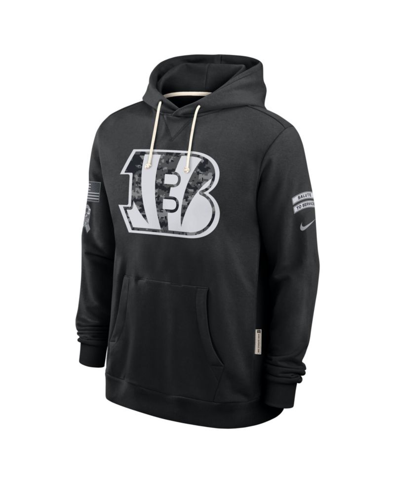 Men's Black Cincinnati Bengals 2026 Salute to Service Sideline Pullover Hoodie