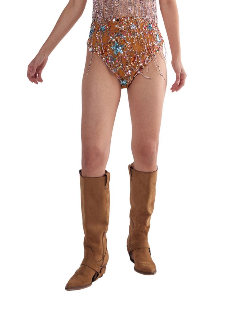 Women's Star Embellished Tassel Booty Shorts