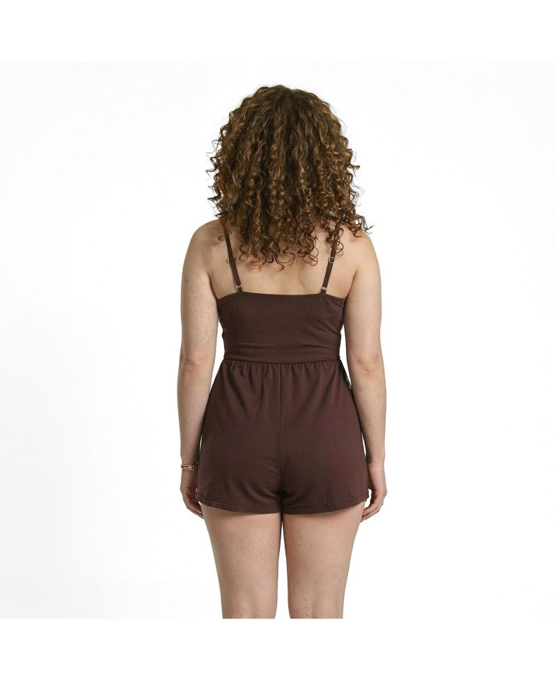 Women's Ivy Short Swim Romper With Built-In Bra and Hidden Shorts