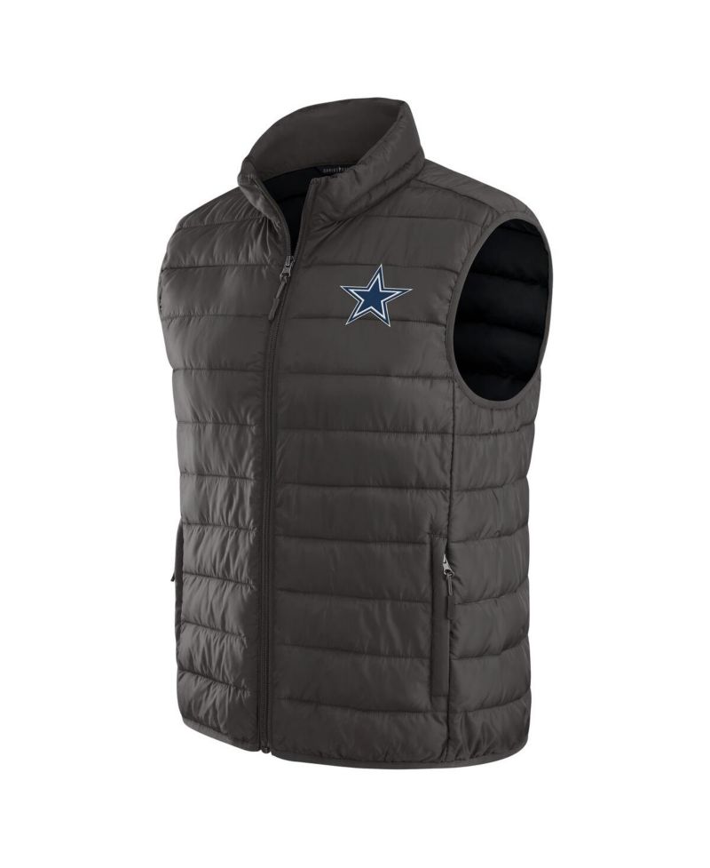 Darius Rucker Collection by x NFL Men's Gray Dallas Cowboys Packable Full-Zip Vest with Travel Bag