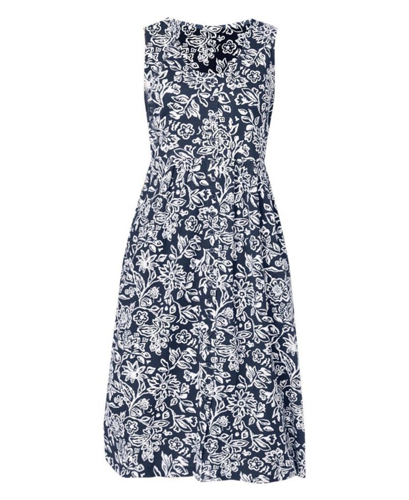 Plus Size Sleeveless Button Front Dress