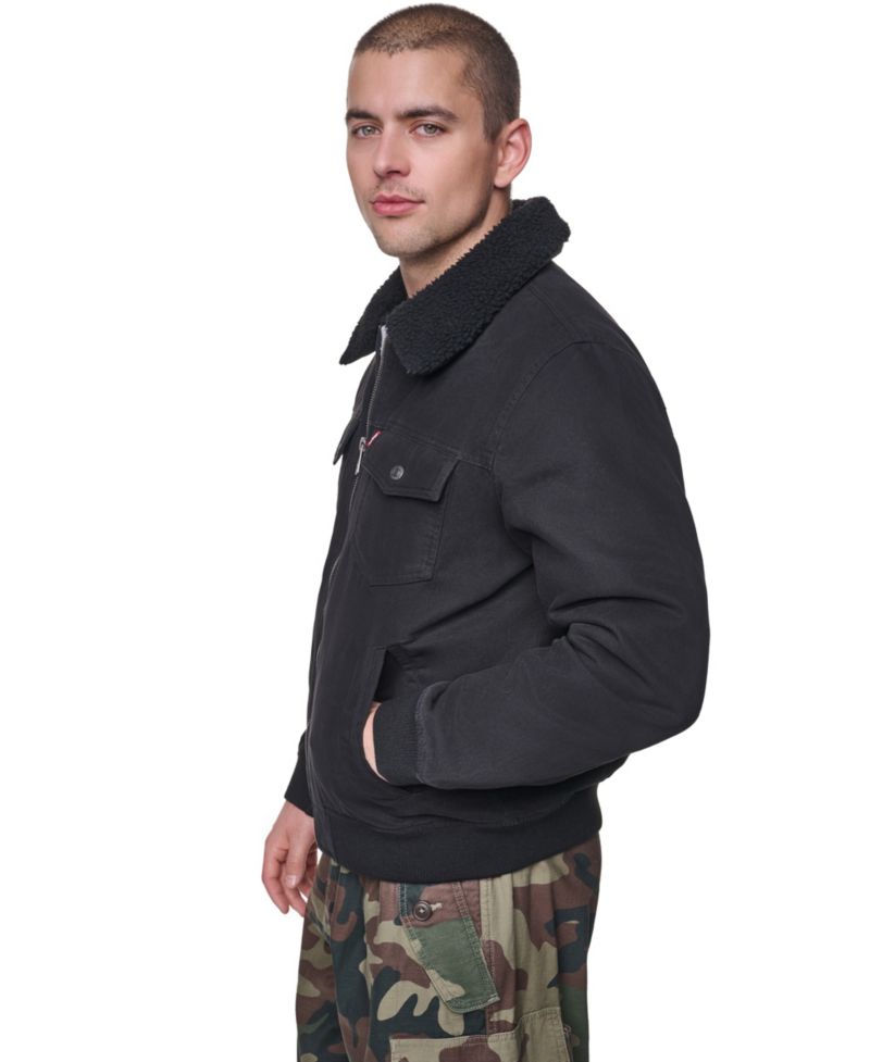Levis Men's Sherpa Collar Western Bomber Aviator Jacket