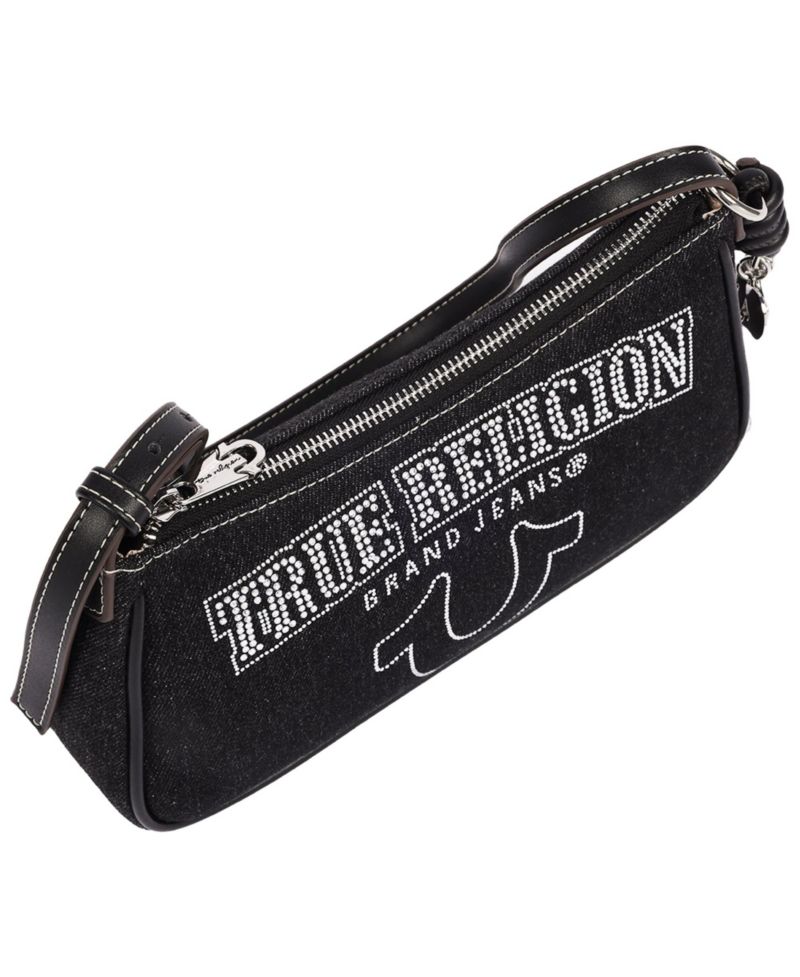 Women's Bling Logo Denim Shoulder Bag