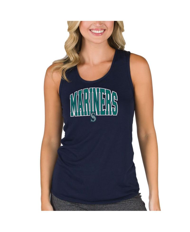 Women's Navy Seattle Mariners Marathon Racerback Tank Top