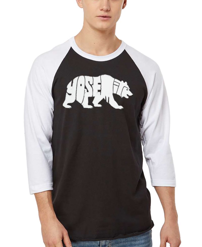 Men's Yosemite Bear Word Art Raglan-Sleeve T-Shirt