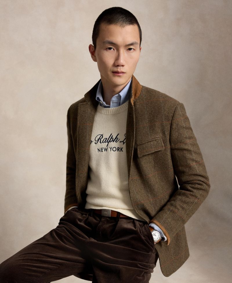 Men's Regular-Fit Logo Wool-Cotton Sweater