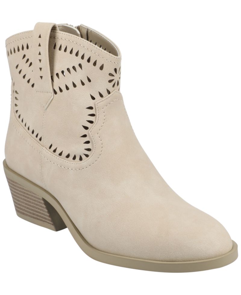 Journee Women's Cheyenne Stacked Heel Western Booties