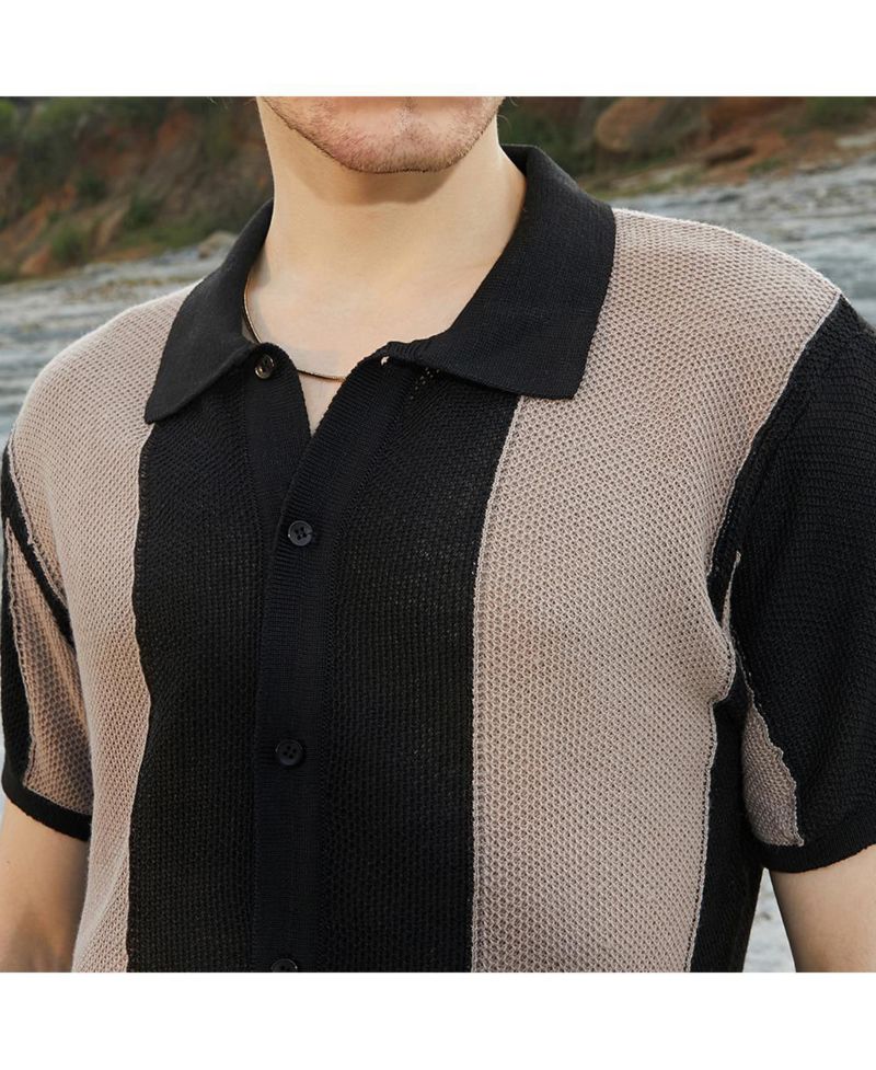 Men's Panel-Knit Slim-Fit Shirt