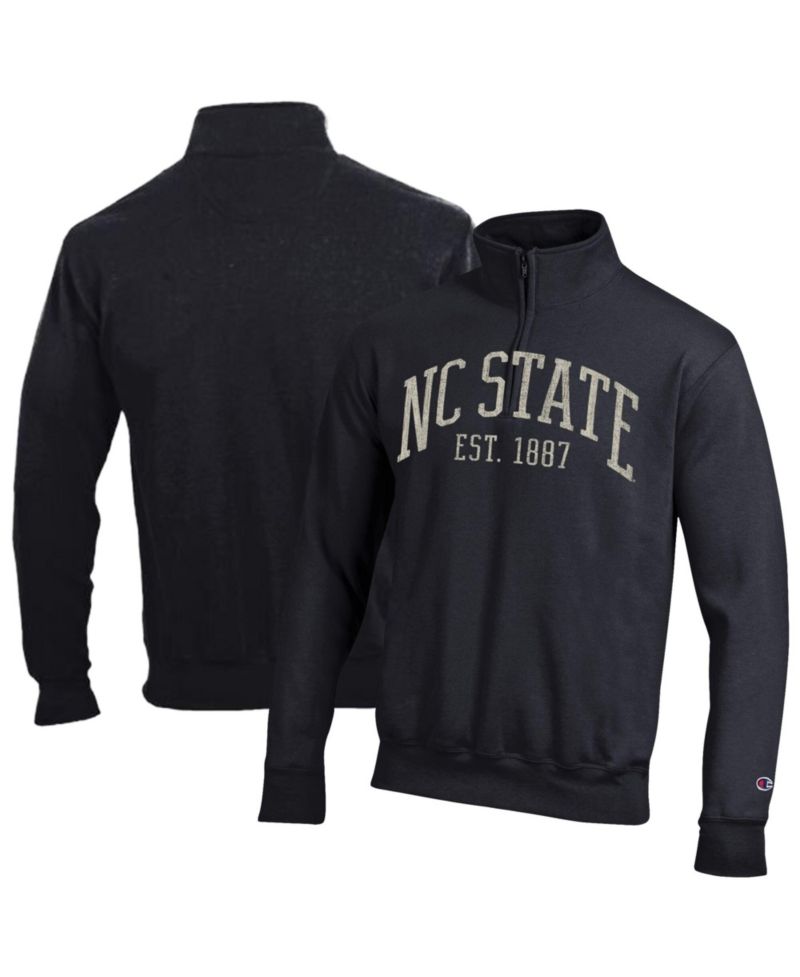 Men's Black NC State Wolfpack Power blend Quarter-Zip Pullover