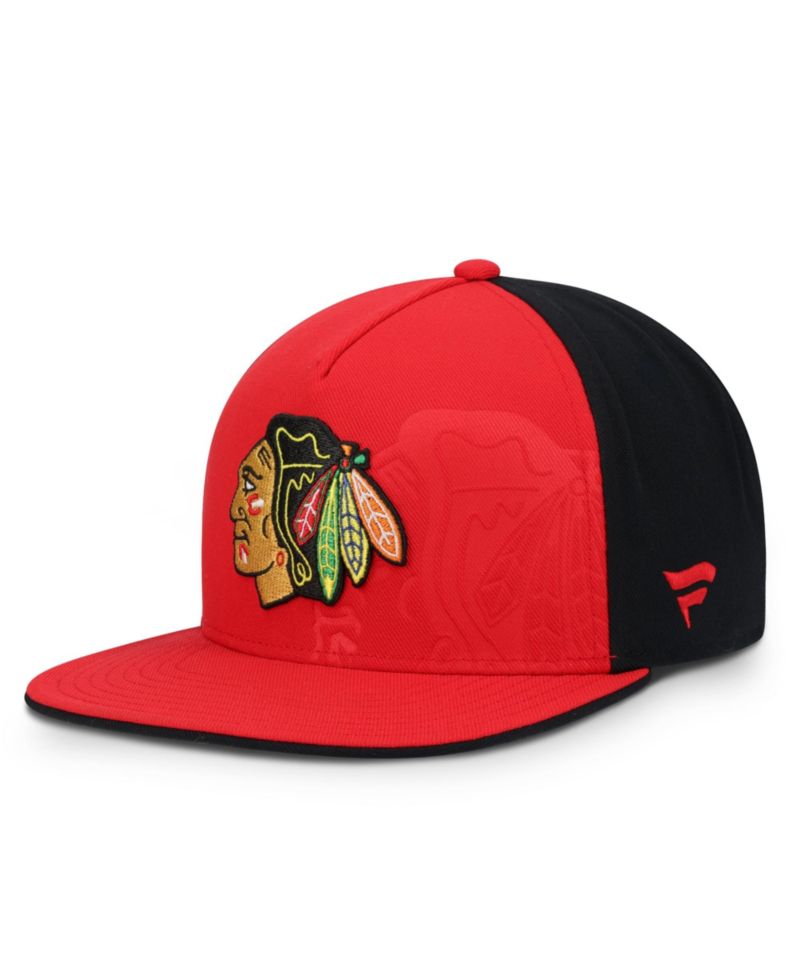 Men's Red/Black Chicago Blackhawks Snapback Hat