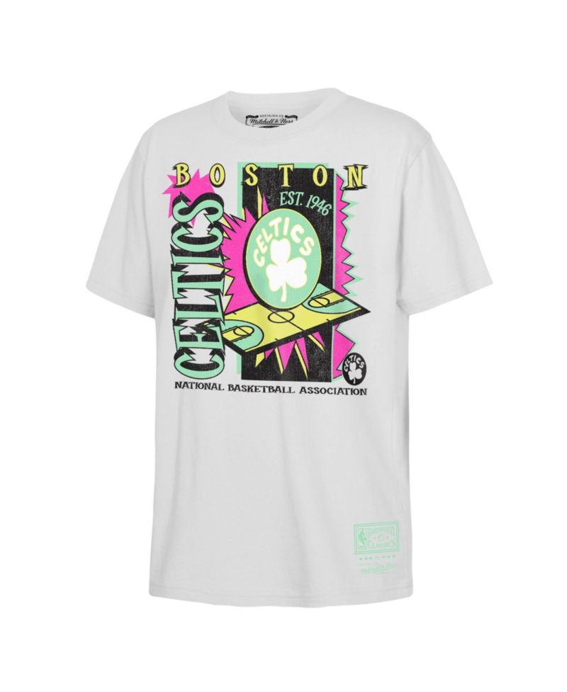 Boys' 4-20 & Girls' 4-16 Boston Celtics Neon Court Shock Distressed Retro T-Shirt