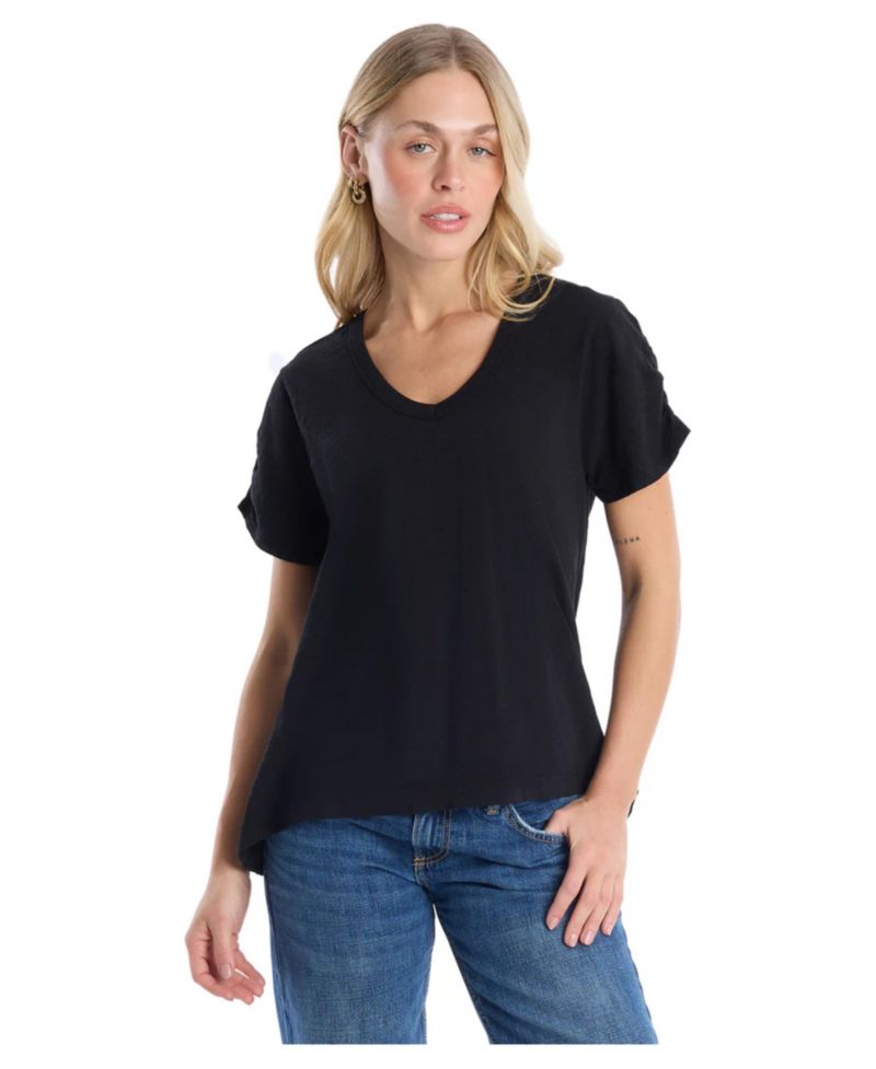 Women's Clothing Ruched Sleeve Tee