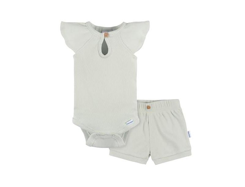 Childrenswear Baby Girls Gerber Flutter Sleeve Bodysuit and Shorts Set