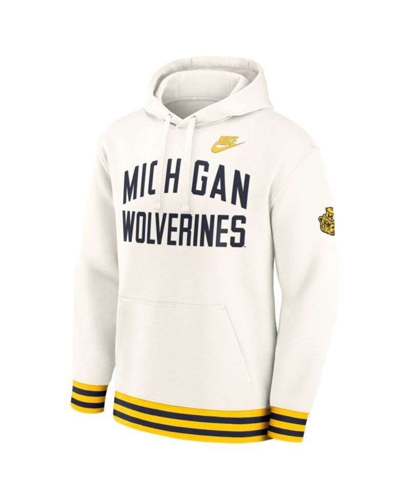 Men's Cream Michigan Wolverines Legacy Retro Pullover Hoodie