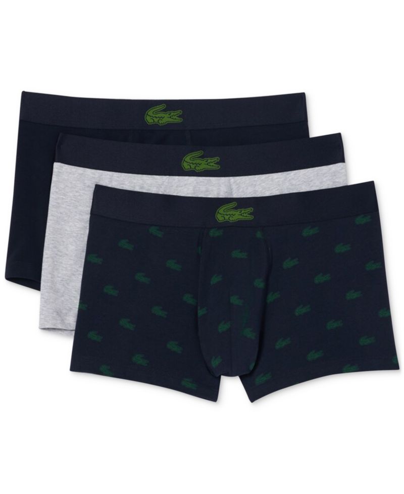 Men's Regular-Fit Stretch Mini Croc Trunks, 3-Pack
