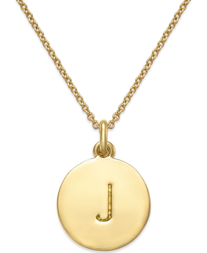 gold plated Initials Pendant Necklace, 17" + 3" Extender