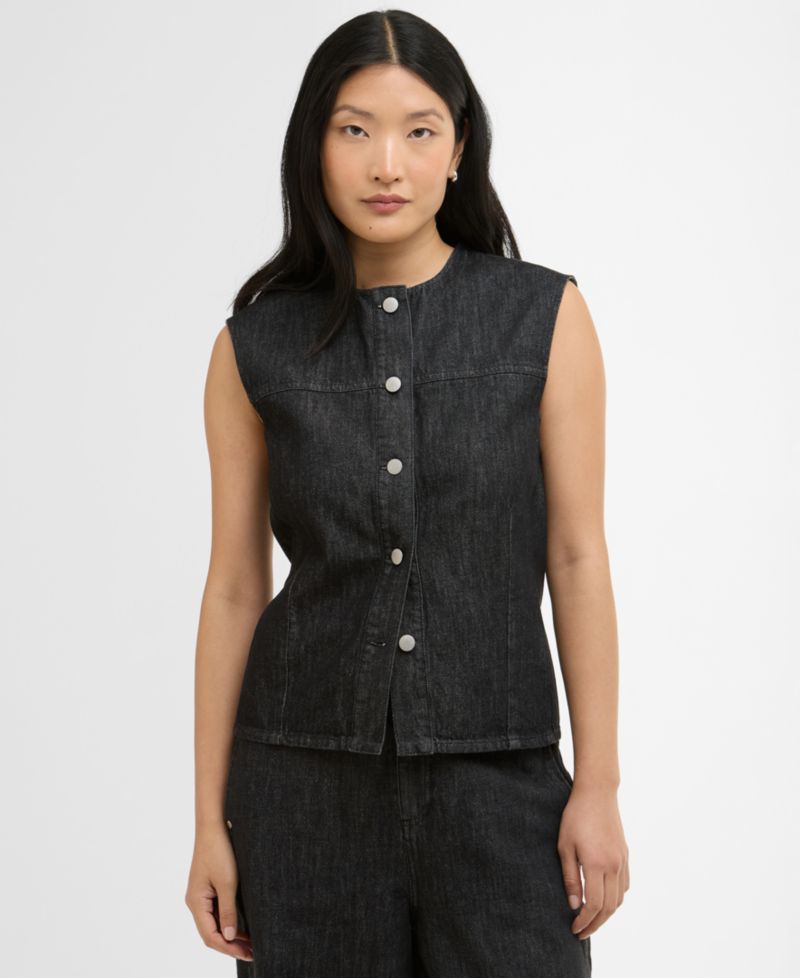 Women's Sleeveless Crewneck Myra Denim Shirt