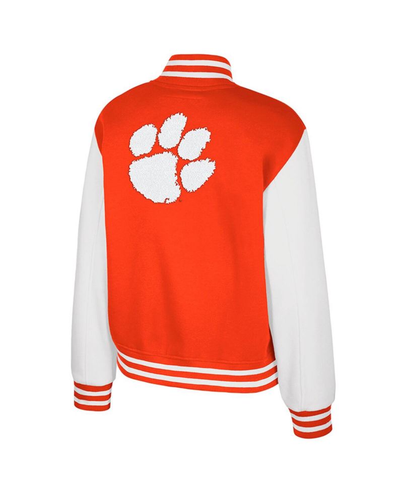 Women's Orange Clemson Tigers French Baguette Full snap Fleece Jacket