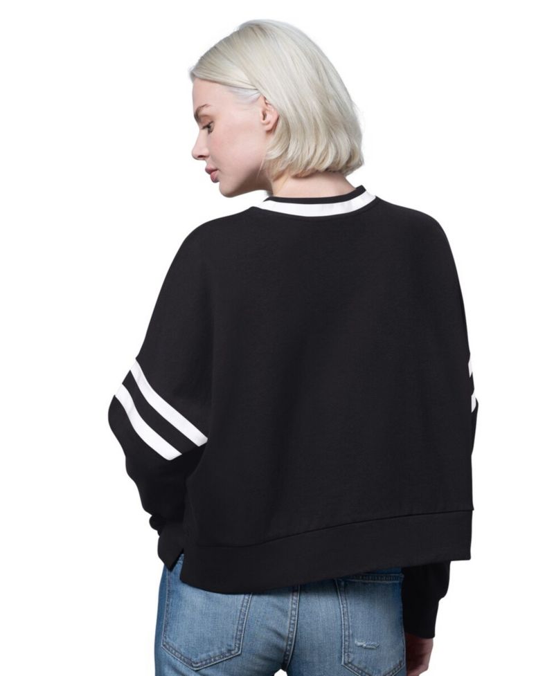 Women's Black Boston Bruins Rally Fleece Cropped Sweatshirt