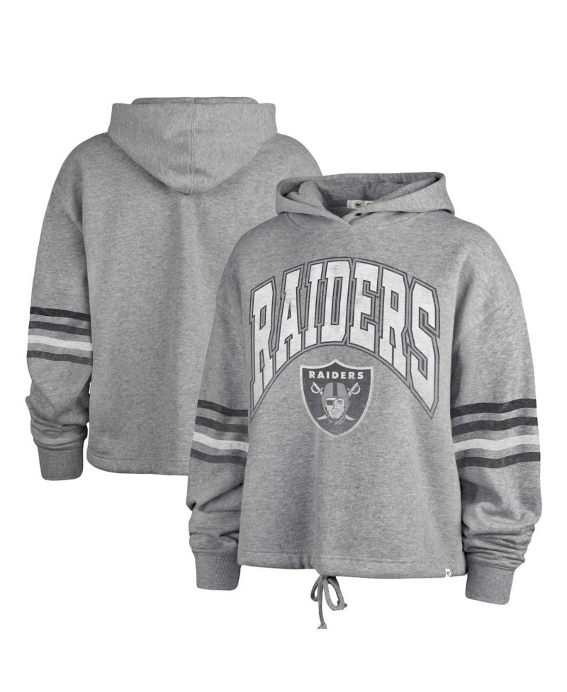 Women's Heather Gray Distressed Las Vegas Raiders Upland Bennett Pullover Hoodie
