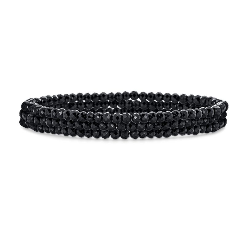 Pink Tourmaline Mini Seed Bead Stretch Bracelet Stackable Strands Set of 3