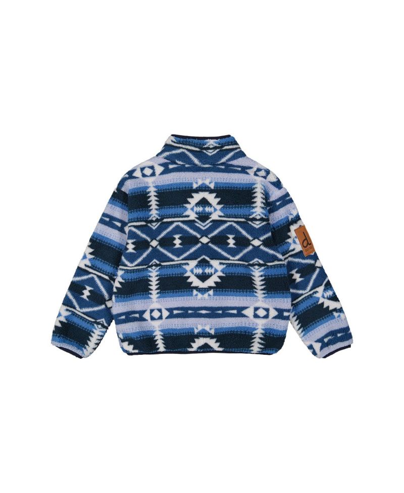 Little and Big Boy Mid-Season Plush Pullover Jacket Aztec