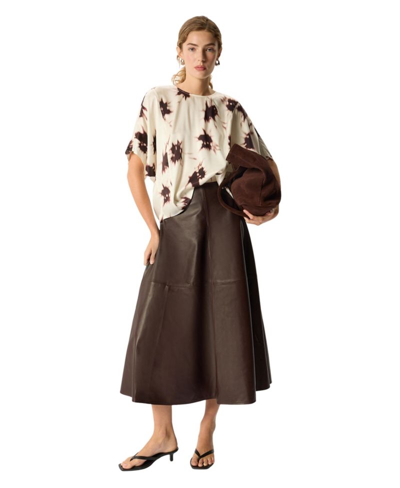 Women's Shadow Floral Short-Sleeve Blouse