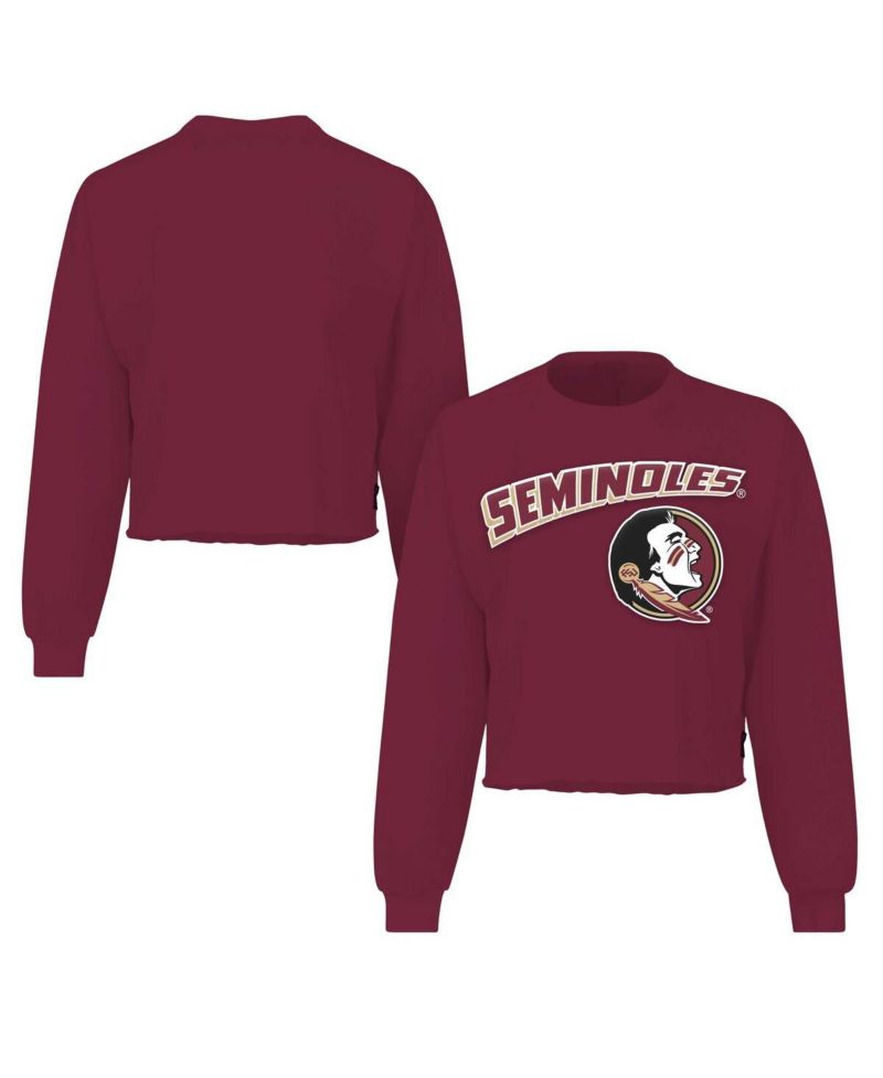 Women's Garnet Florida State Seminoles Slouchy Cropped Long Sleeve T-Shirt