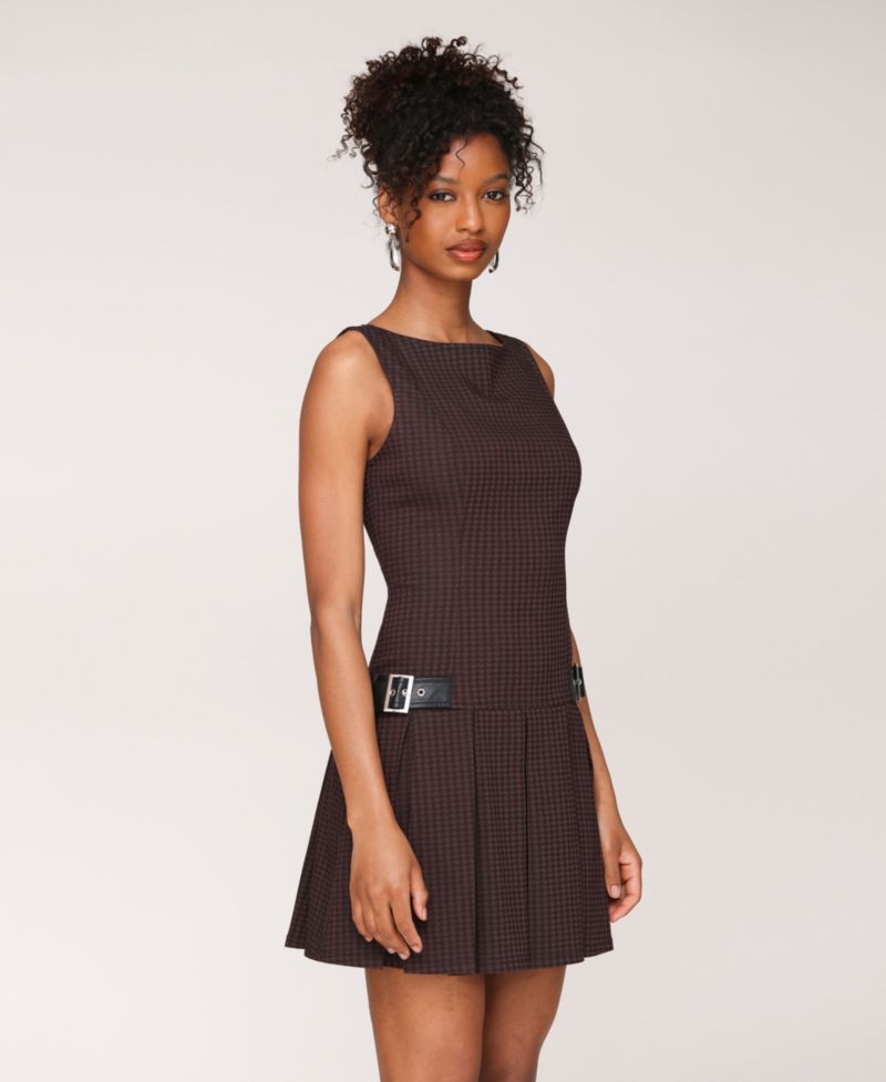 Women's Boat-Neck Sleeveless Short Fit & Flare Dress