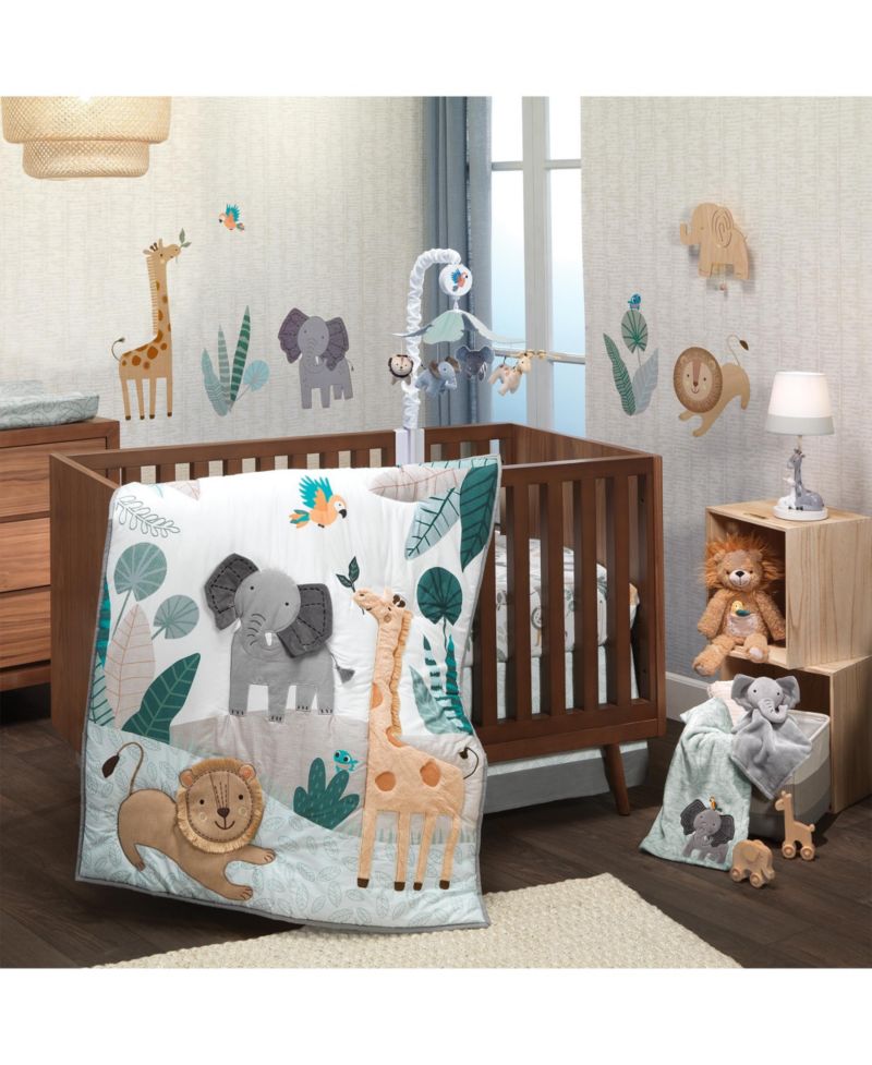 Lambs and Ivy Jungle Friends Soft, Warm and Cozy Safari Changing Pad Cover - Gray