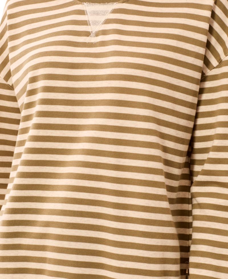 Women's Long-Sleeve Stripe Crewneck Top