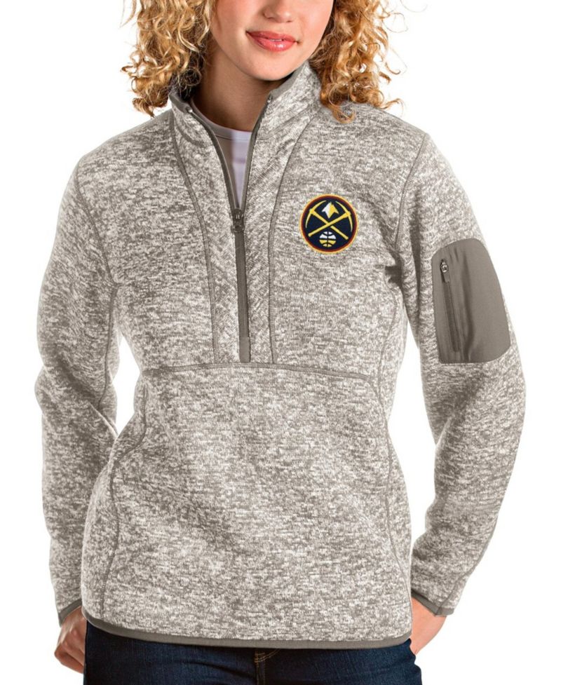 Women's Natural Denver Nuggets Fortune Quarter-Zip Pullover Jacket