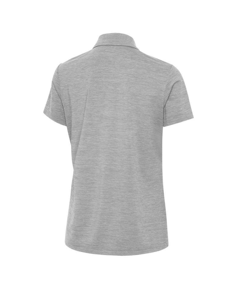 Women's Heather Gray Georgia Bulldogs Layout V-Neck Polo Shirt